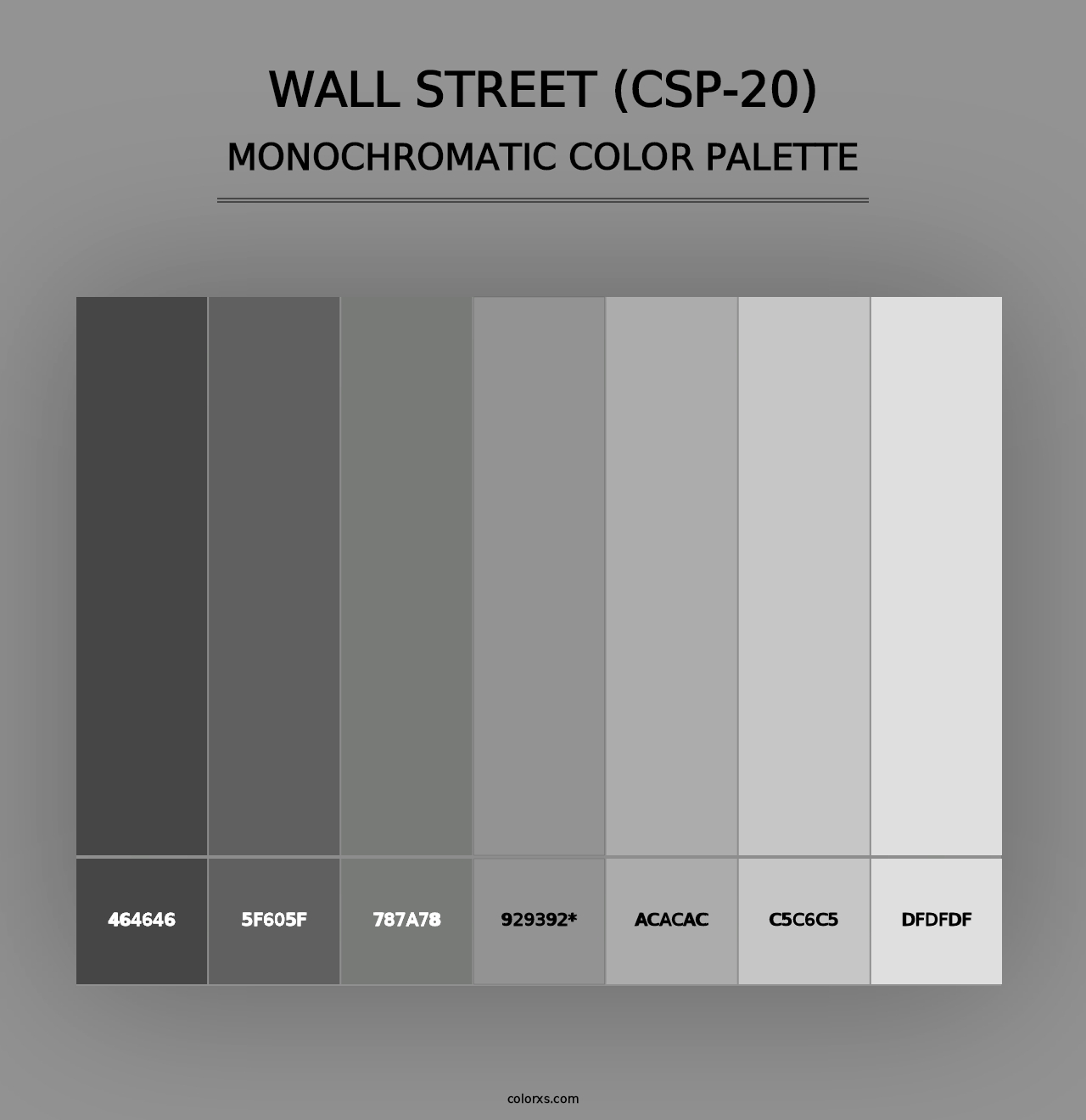 Wall Street (CSP-20) - Monochromatic Color Palette