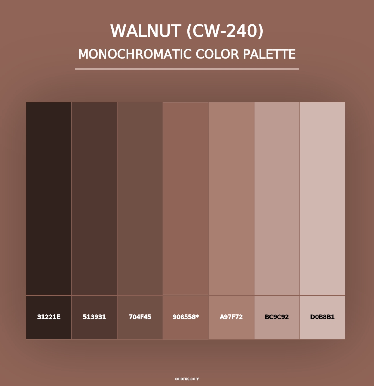 Walnut (CW-240) - Monochromatic Color Palette