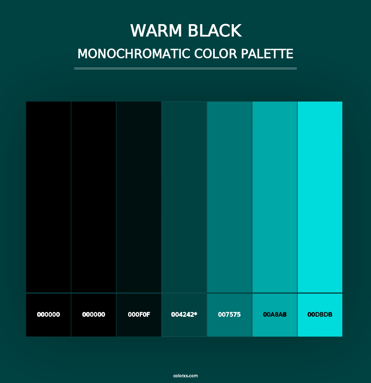 Warm Black - Monochromatic Color Palette