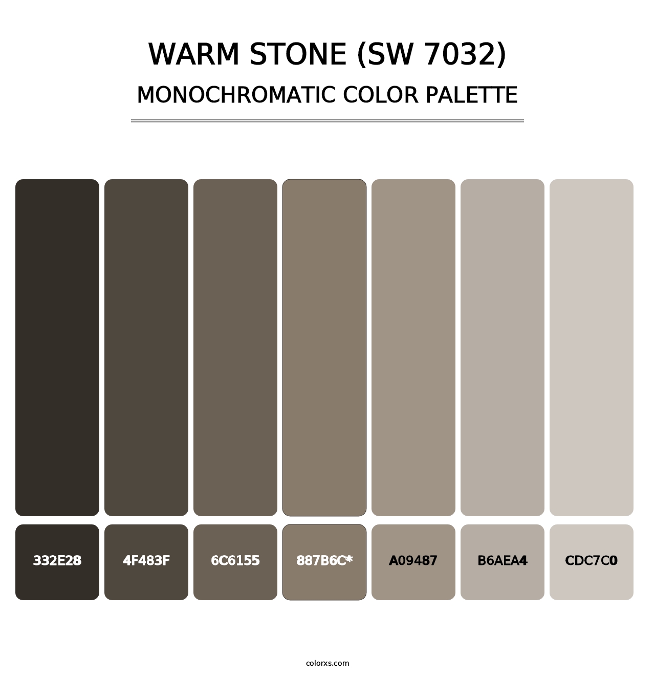 Warm Stone (SW 7032) - Monochromatic Color Palette