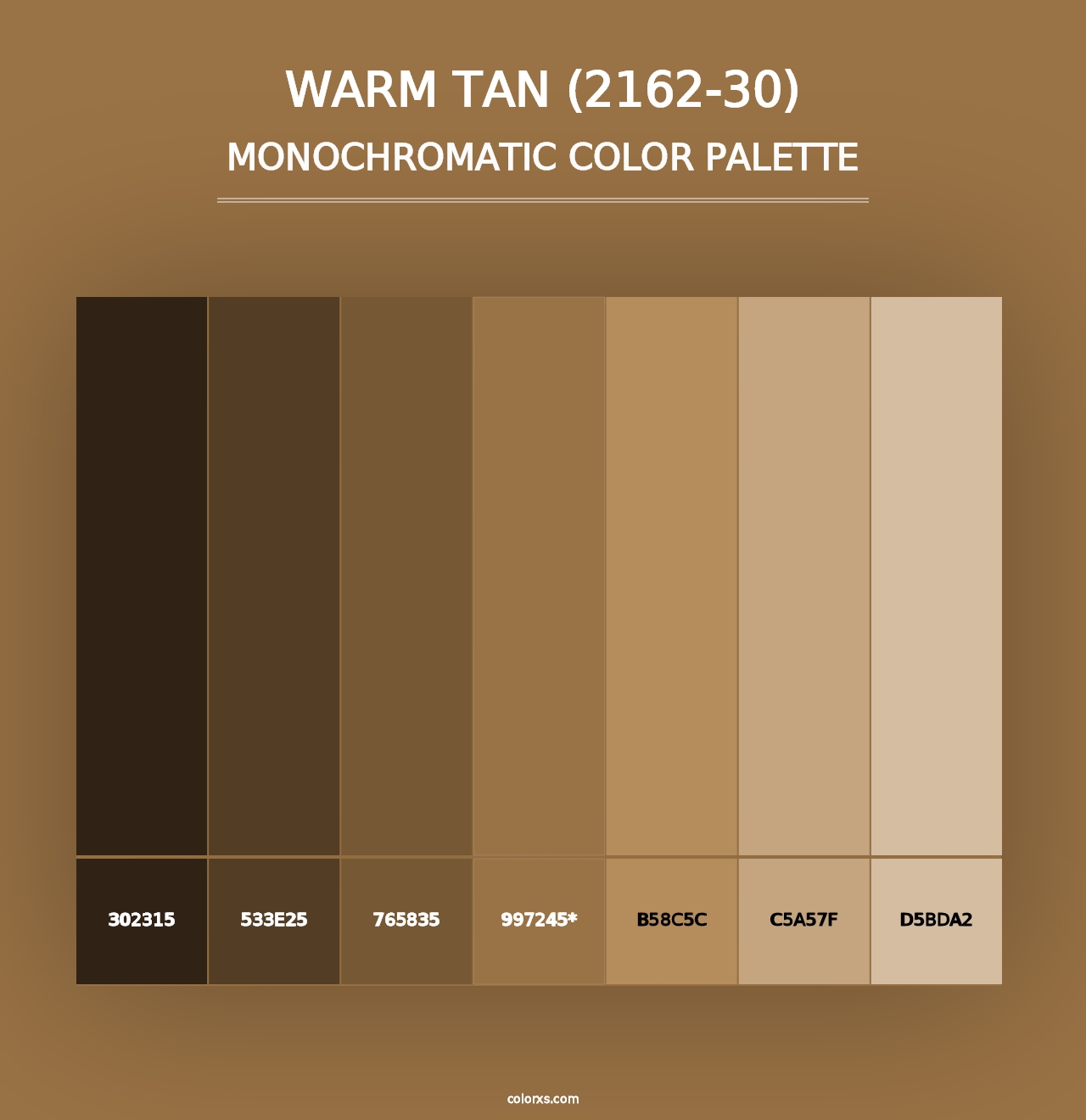 Warm Tan (2162-30) - Monochromatic Color Palette