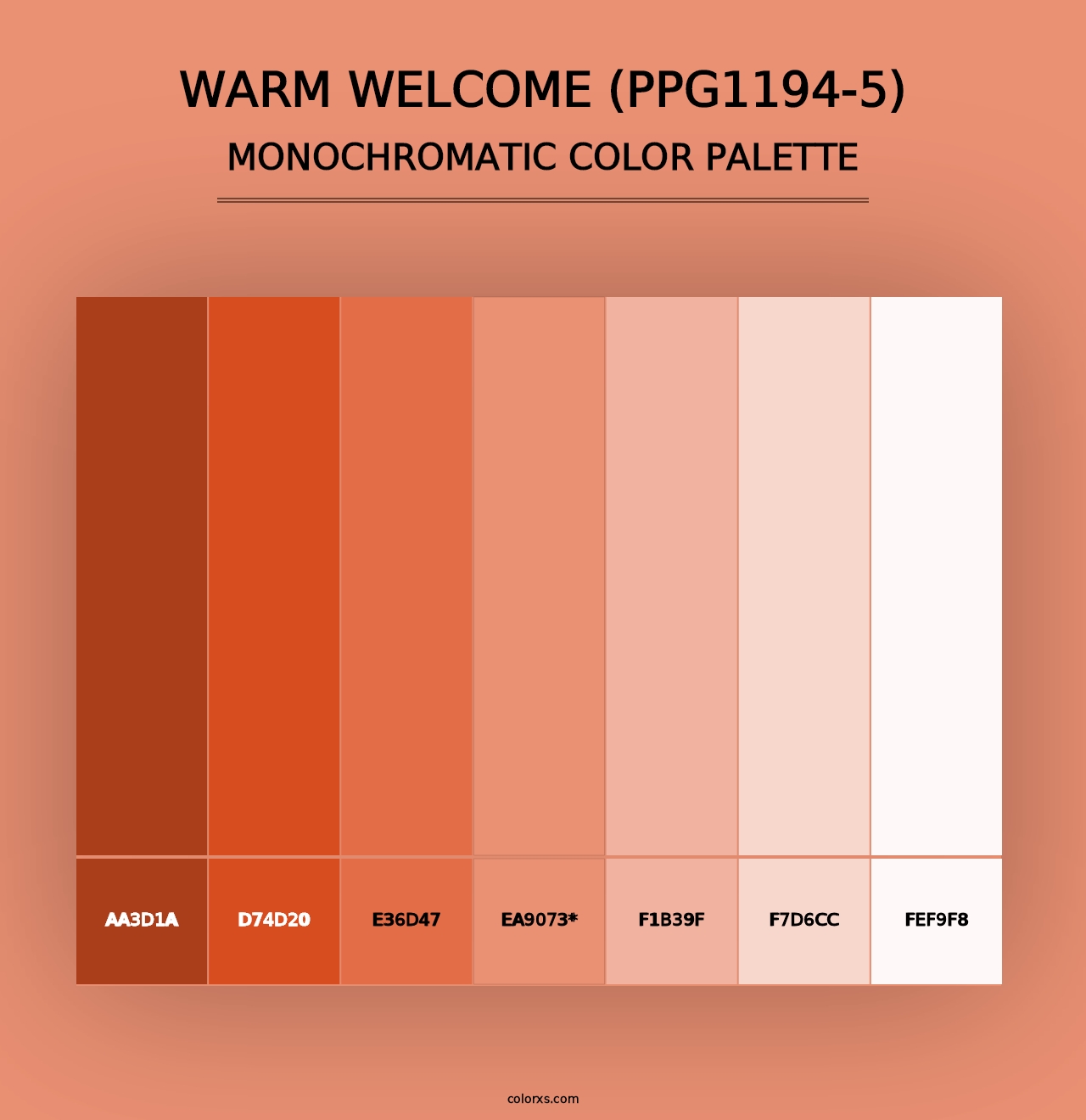 Warm Welcome (PPG1194-5) - Monochromatic Color Palette