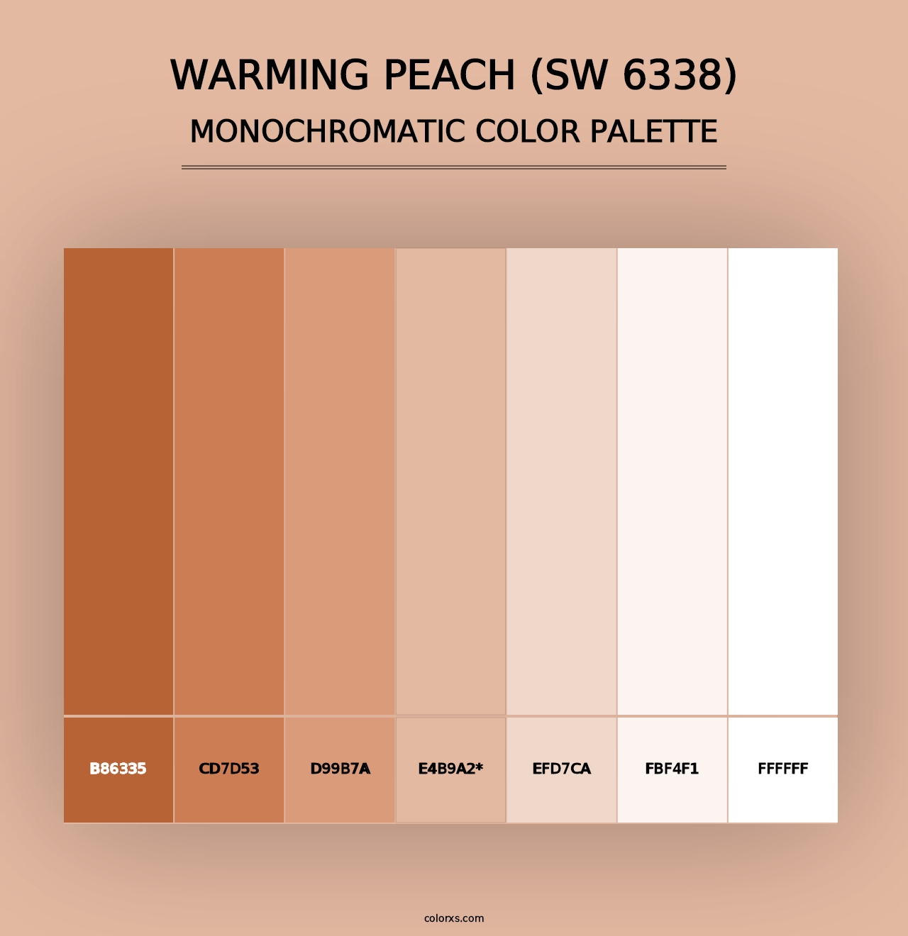 Warming Peach (SW 6338) - Monochromatic Color Palette