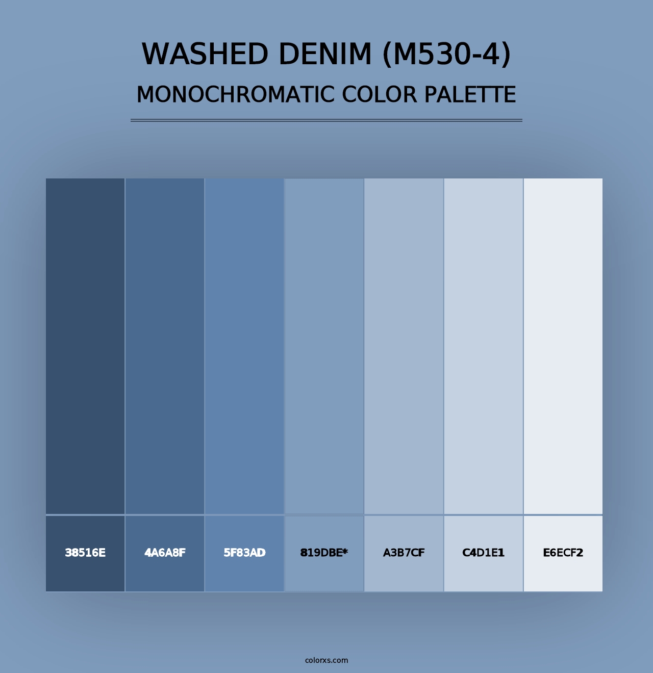 Washed Denim (M530-4) - Monochromatic Color Palette