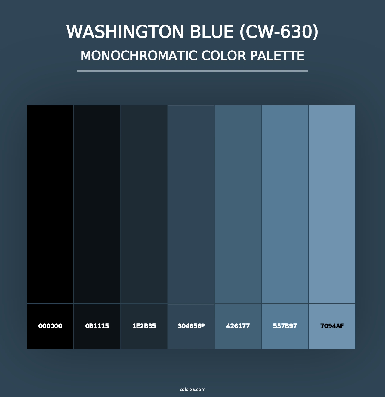 Washington Blue (CW-630) - Monochromatic Color Palette