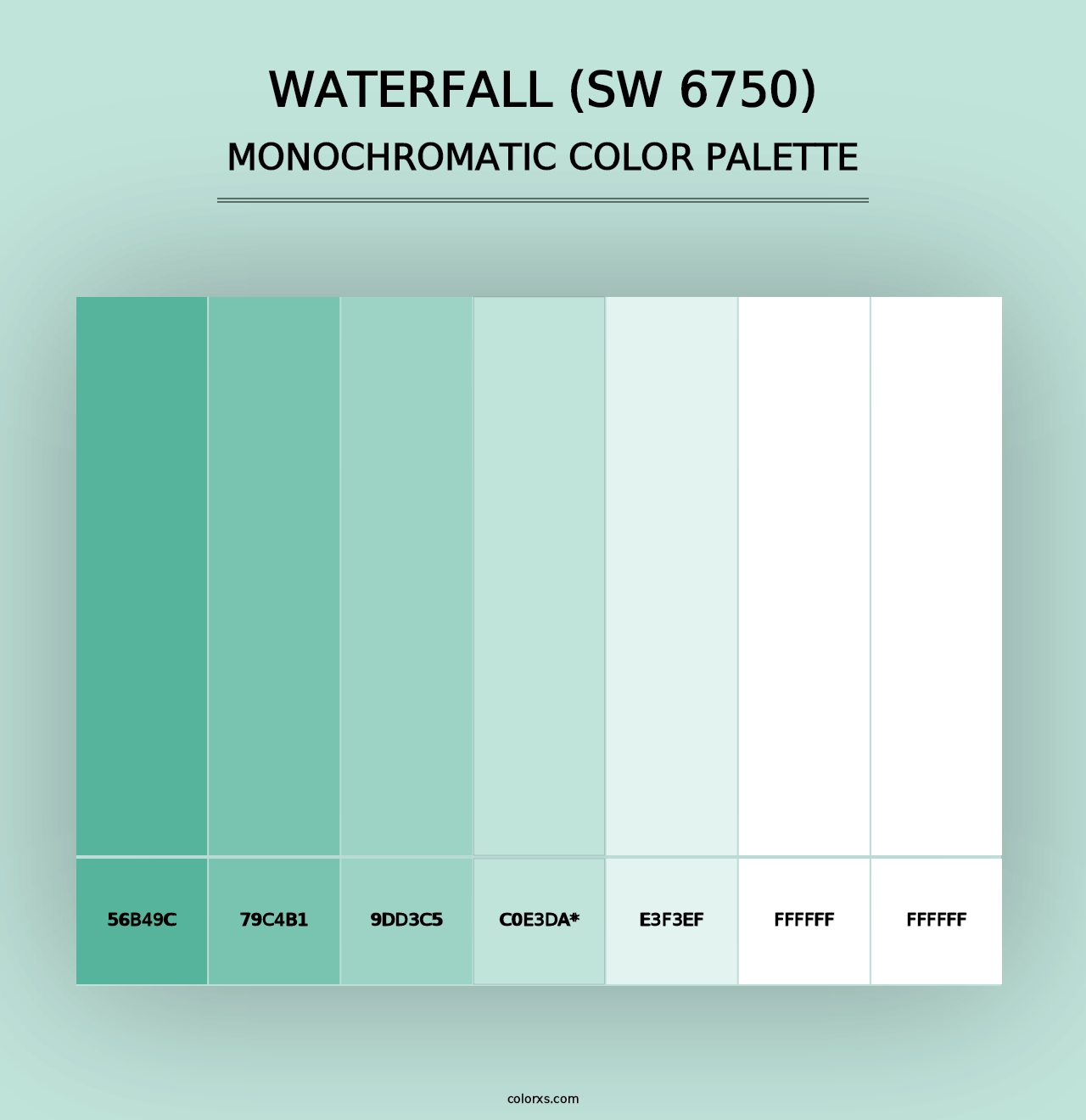 Waterfall (SW 6750) - Monochromatic Color Palette