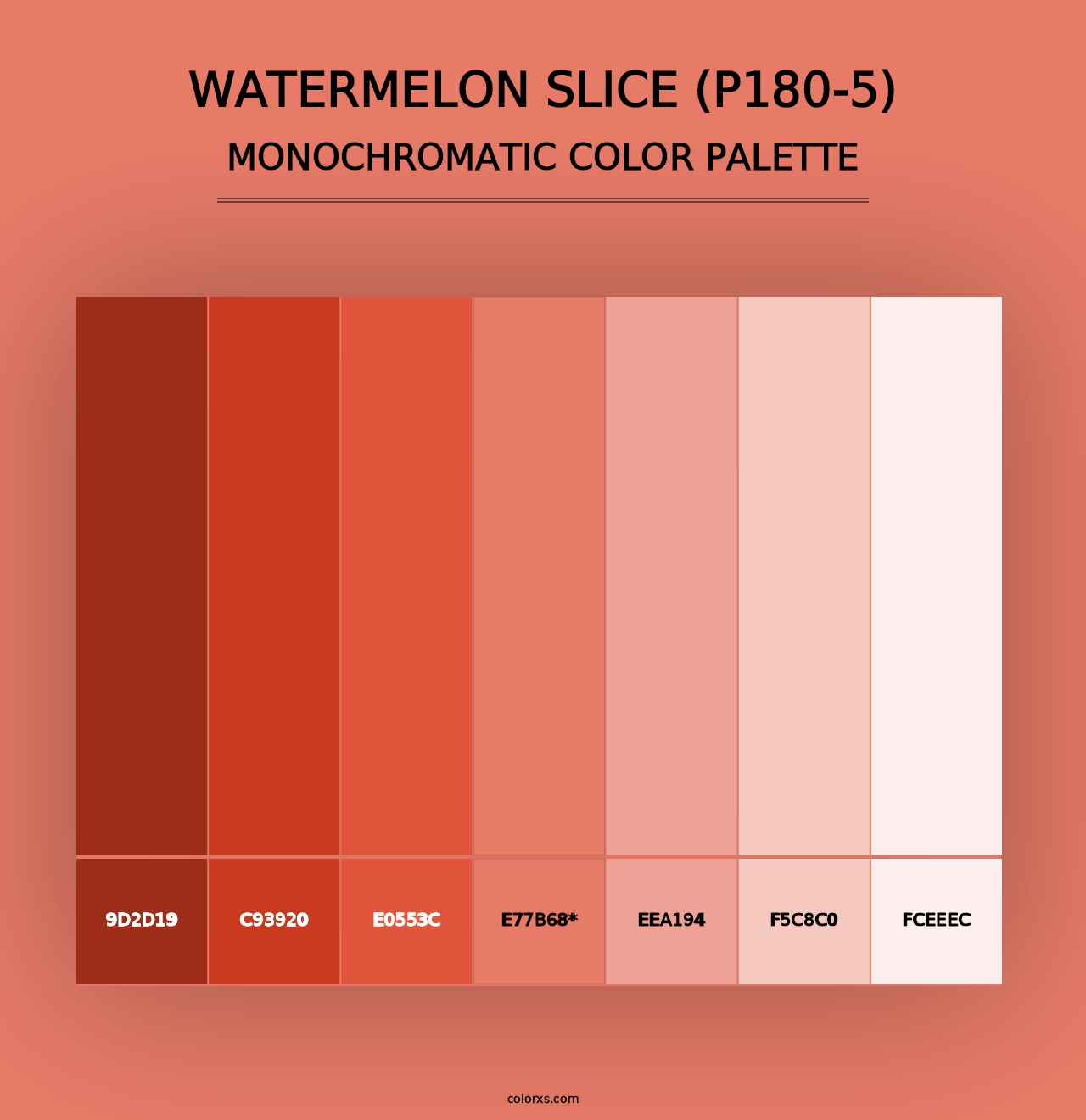 Watermelon Slice (P180-5) - Monochromatic Color Palette