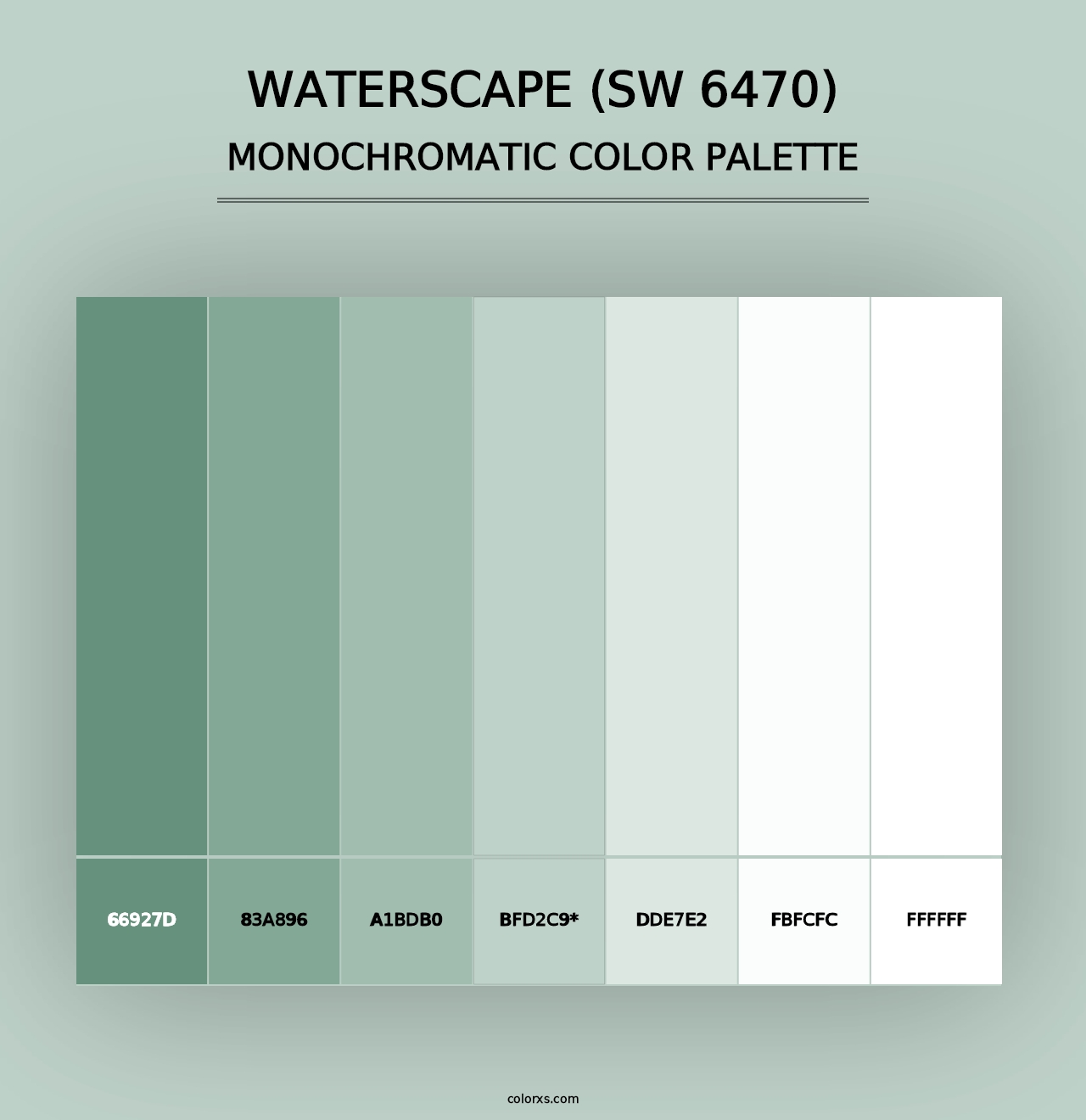 Waterscape (SW 6470) - Monochromatic Color Palette