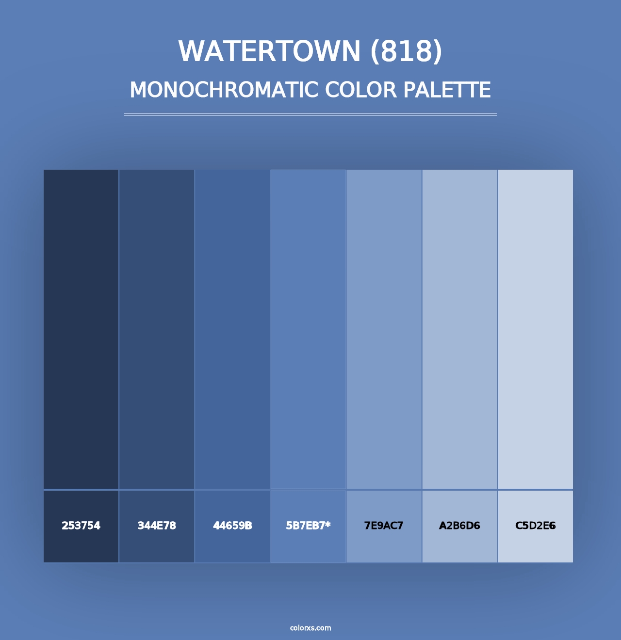 Watertown (818) - Monochromatic Color Palette