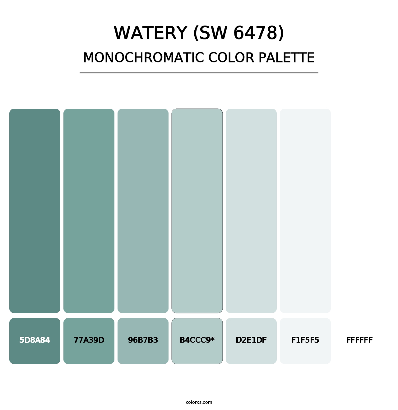 Watery (SW 6478) - Monochromatic Color Palette