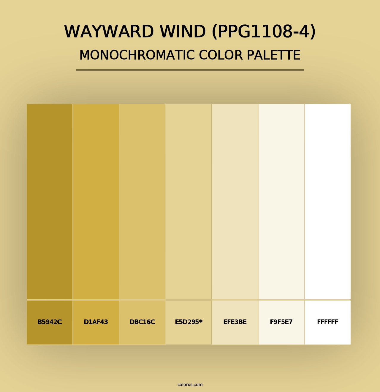 Wayward Wind (PPG1108-4) - Monochromatic Color Palette