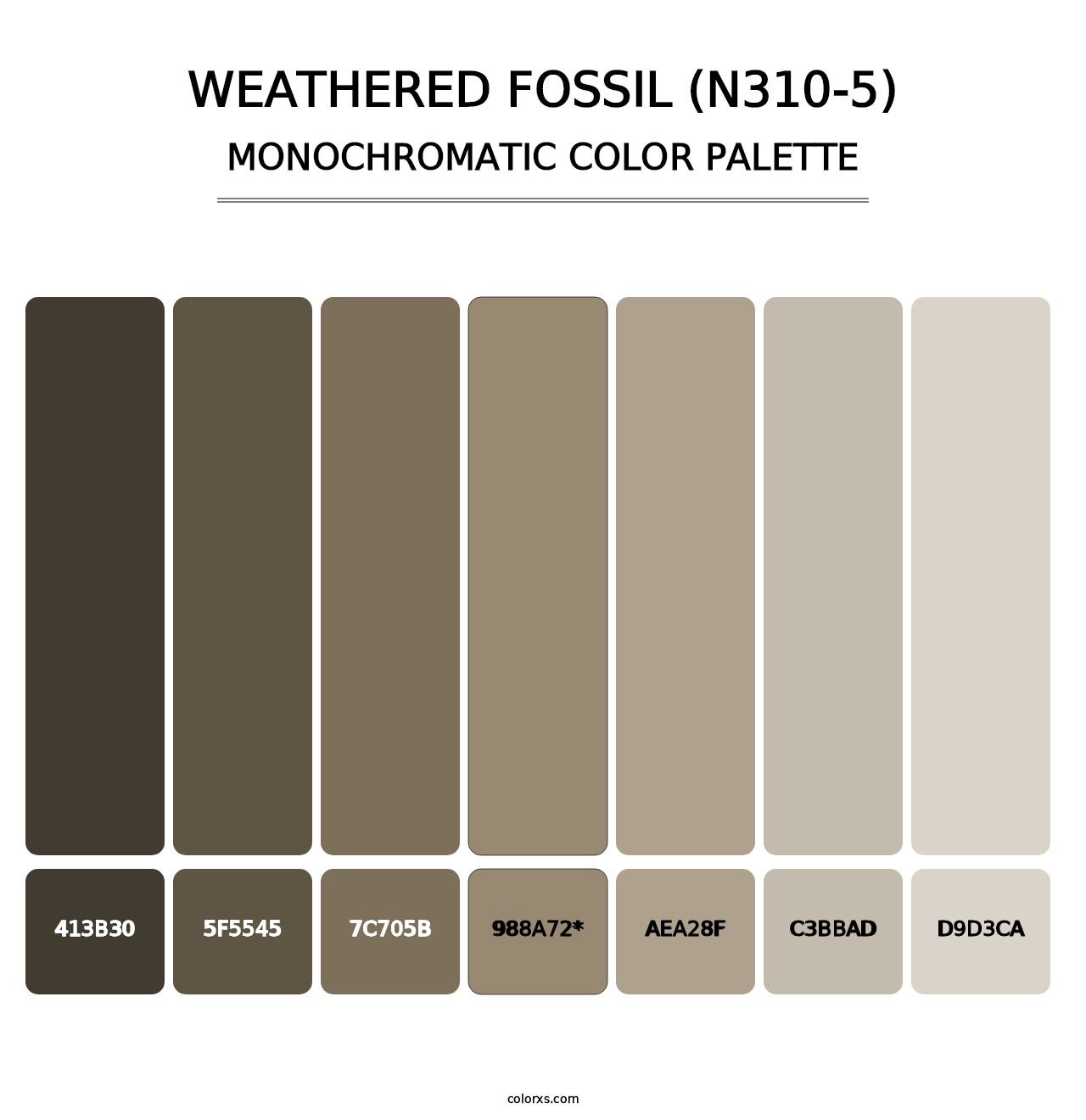 Weathered Fossil (N310-5) - Monochromatic Color Palette