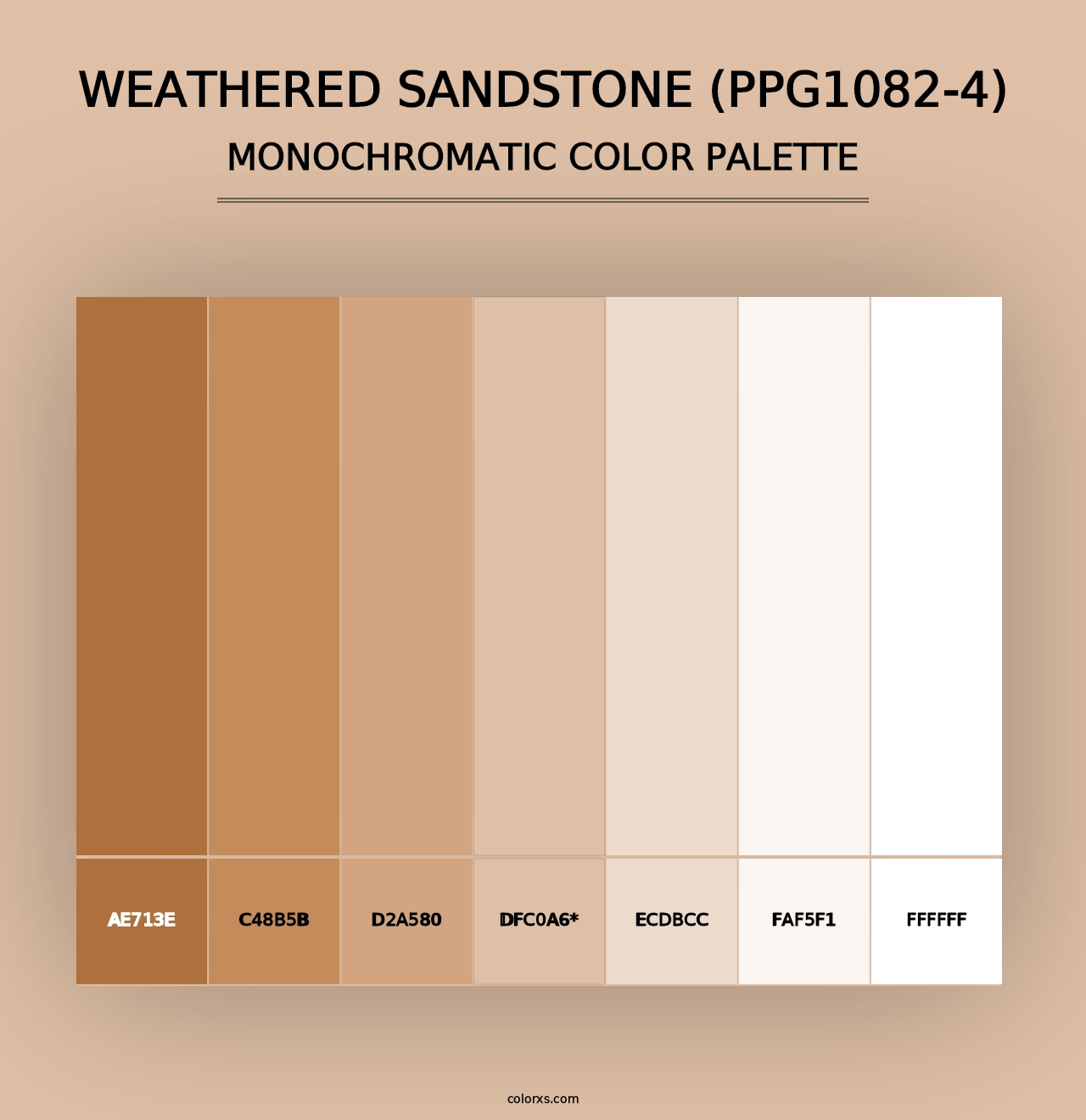 Weathered Sandstone (PPG1082-4) - Monochromatic Color Palette