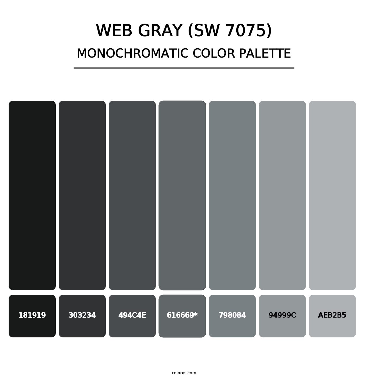 Web Gray (SW 7075) - Monochromatic Color Palette