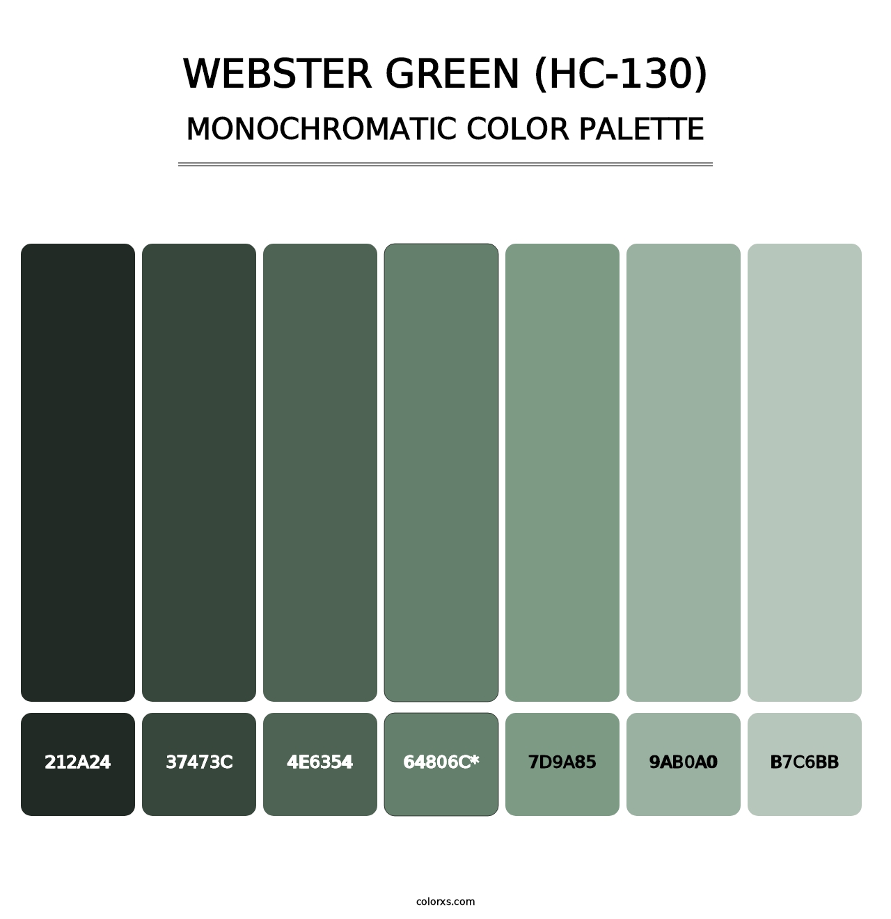 Webster Green (HC-130) - Monochromatic Color Palette