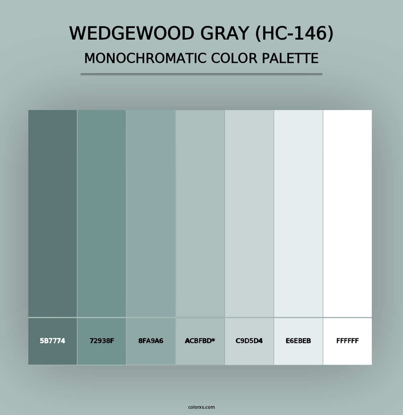 Wedgewood Gray (HC-146) - Monochromatic Color Palette