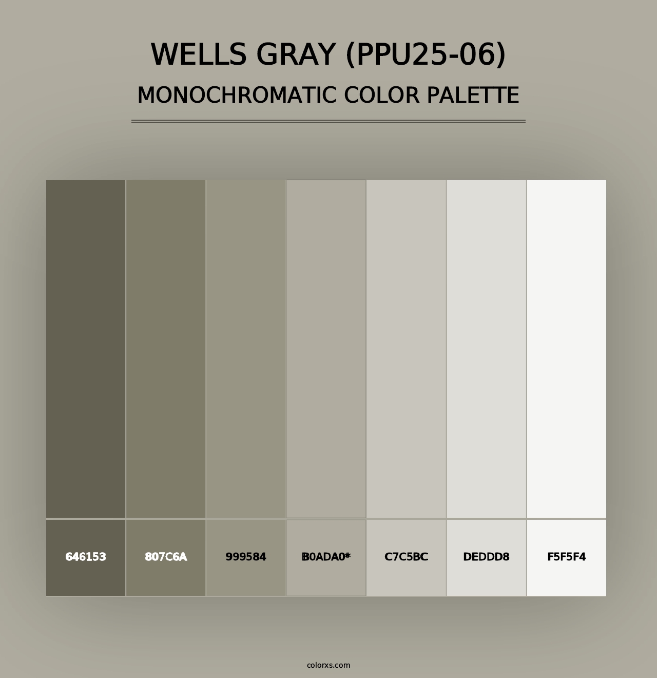 Wells Gray (PPU25-06) - Monochromatic Color Palette