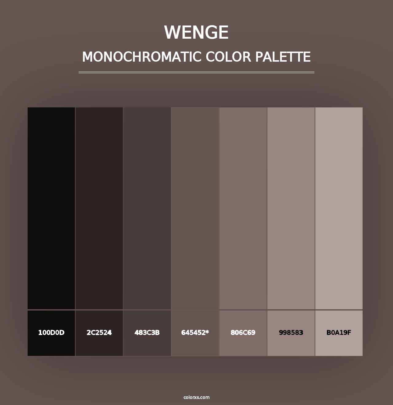 Wenge - Monochromatic Color Palette