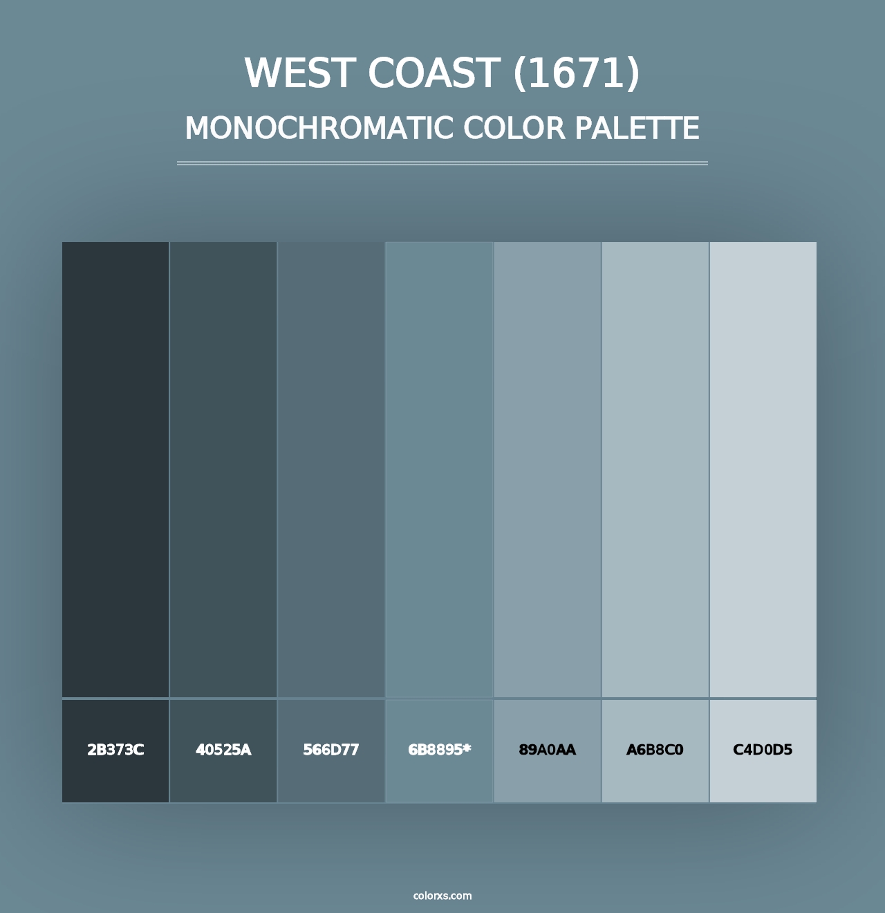 West Coast (1671) - Monochromatic Color Palette