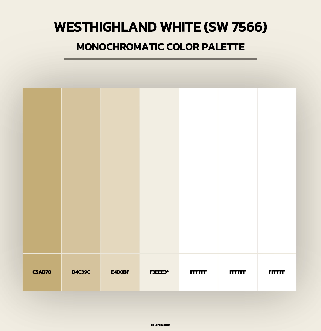 Westhighland White (SW 7566) - Monochromatic Color Palette