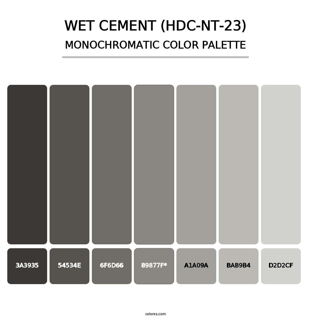 Wet Cement (HDC-NT-23) - Monochromatic Color Palette