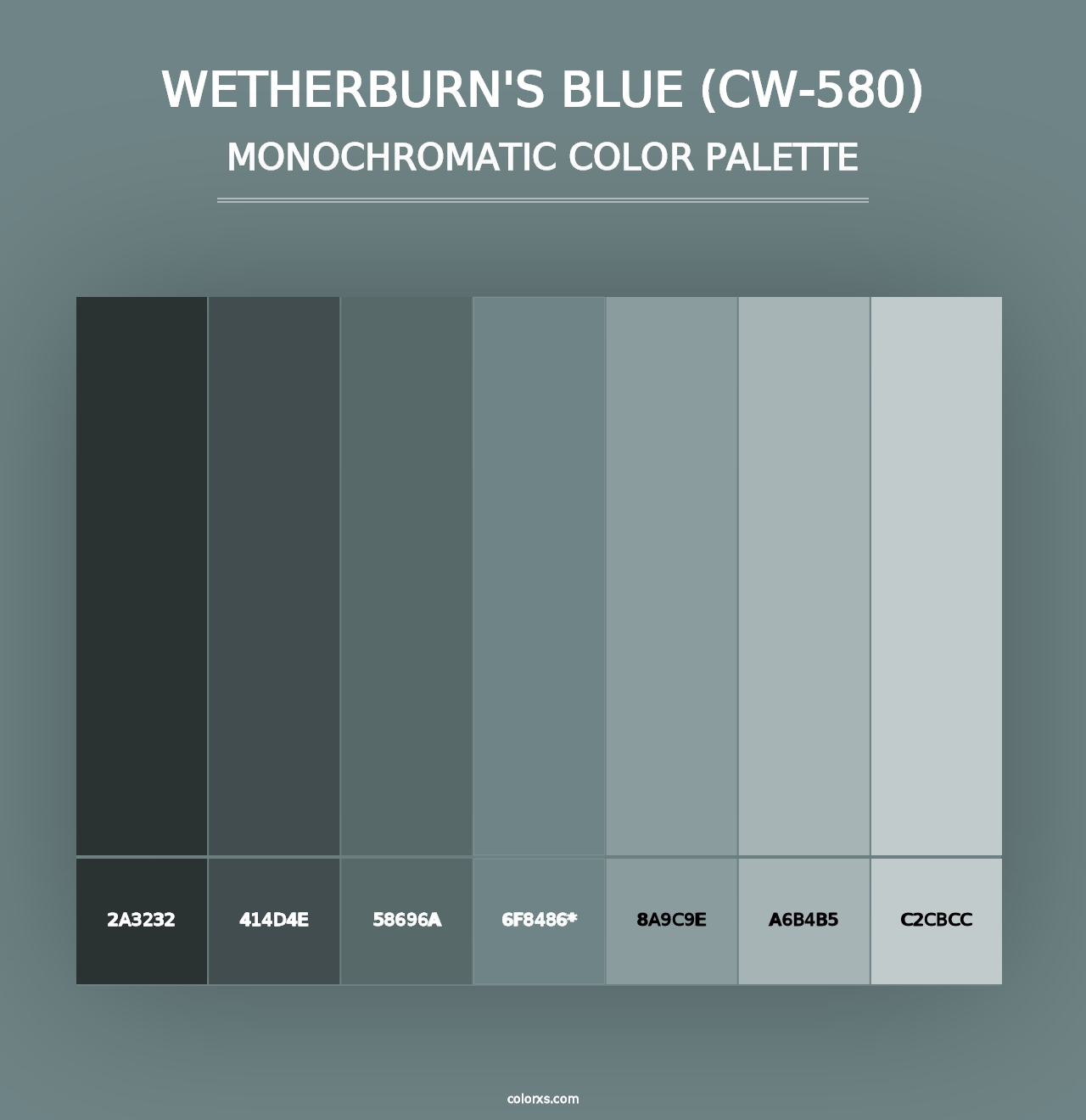 Wetherburn's Blue (CW-580) - Monochromatic Color Palette