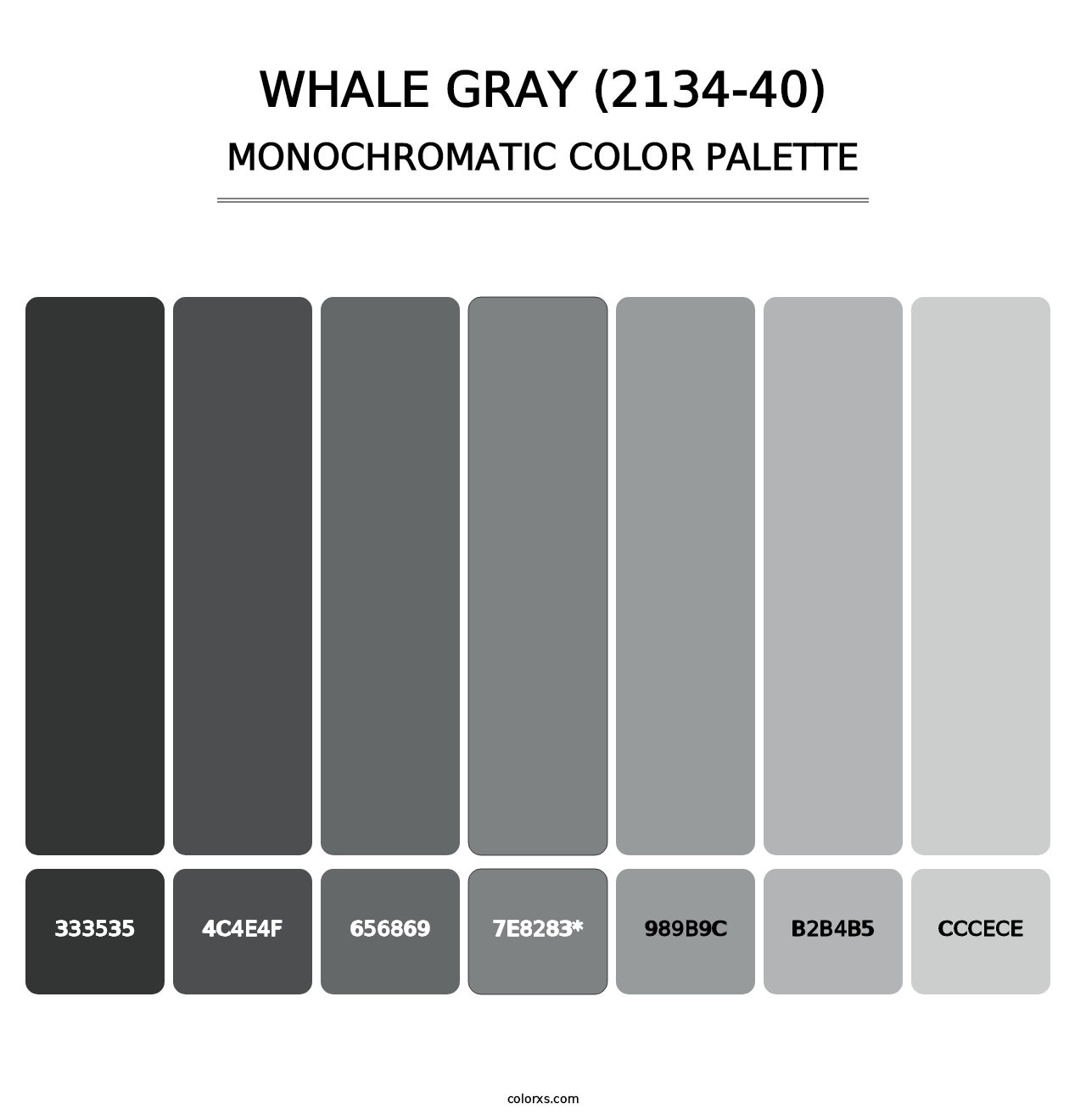 Whale Gray (2134-40) - Monochromatic Color Palette