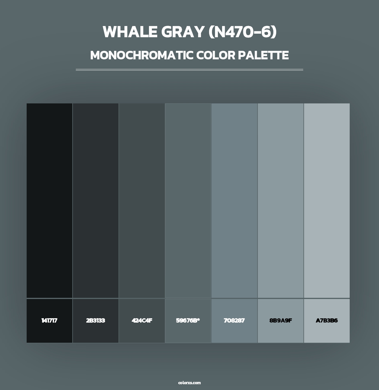 Whale Gray (N470-6) - Monochromatic Color Palette