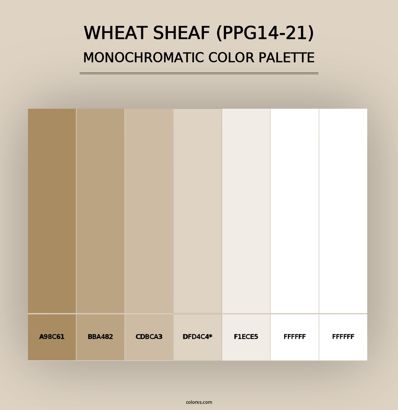 Wheat Sheaf (PPG14-21) - Monochromatic Color Palette