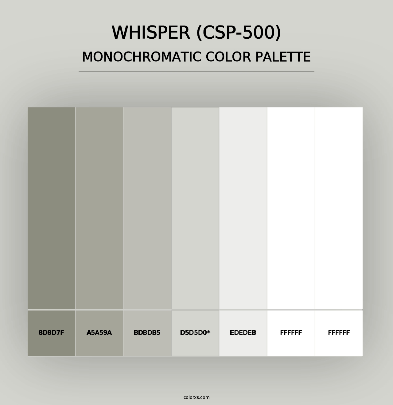 Whisper (CSP-500) - Monochromatic Color Palette