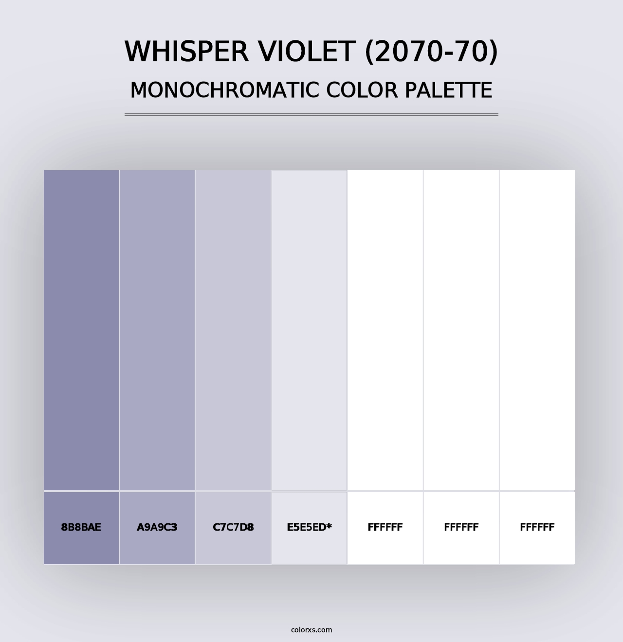 Whisper Violet (2070-70) - Monochromatic Color Palette