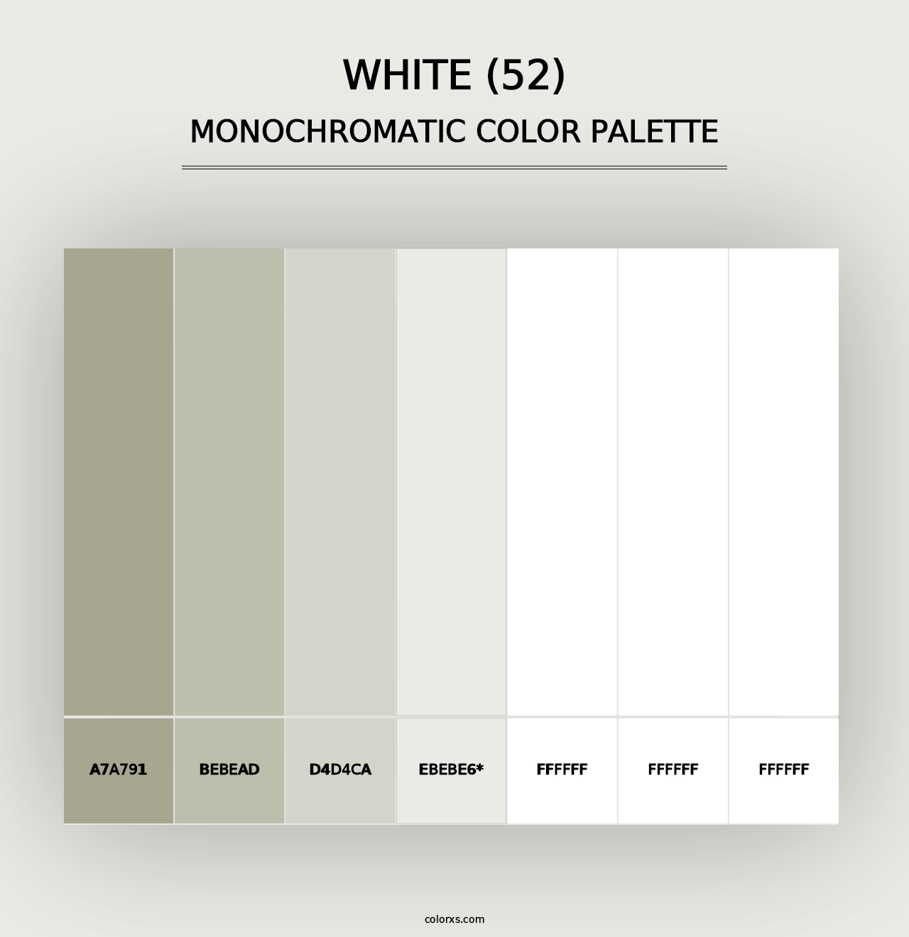 White (52) - Monochromatic Color Palette