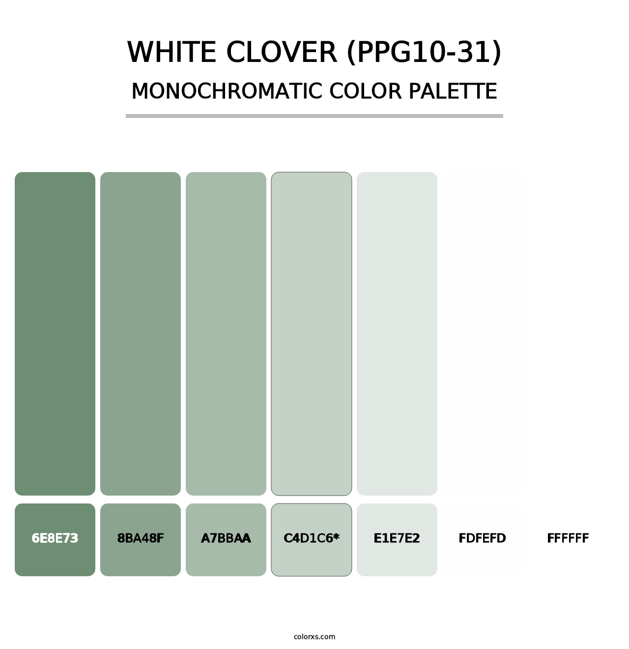 White Clover (PPG10-31) - Monochromatic Color Palette