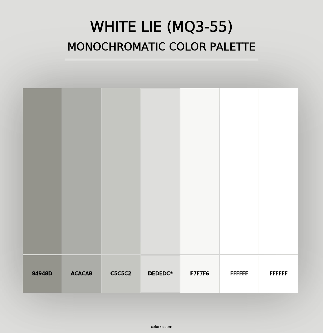 White Lie (MQ3-55) - Monochromatic Color Palette