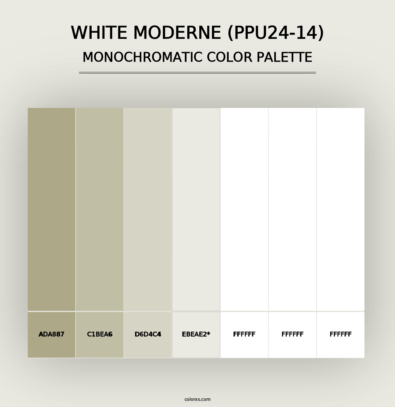 White Moderne (PPU24-14) - Monochromatic Color Palette