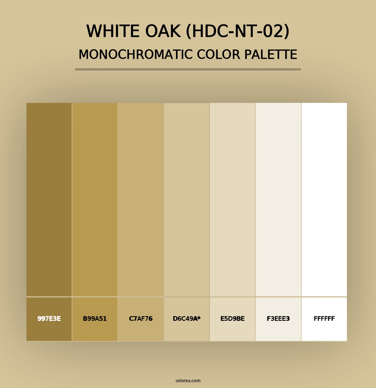 White Oak (HDC-NT-02) - Monochromatic Color Palette