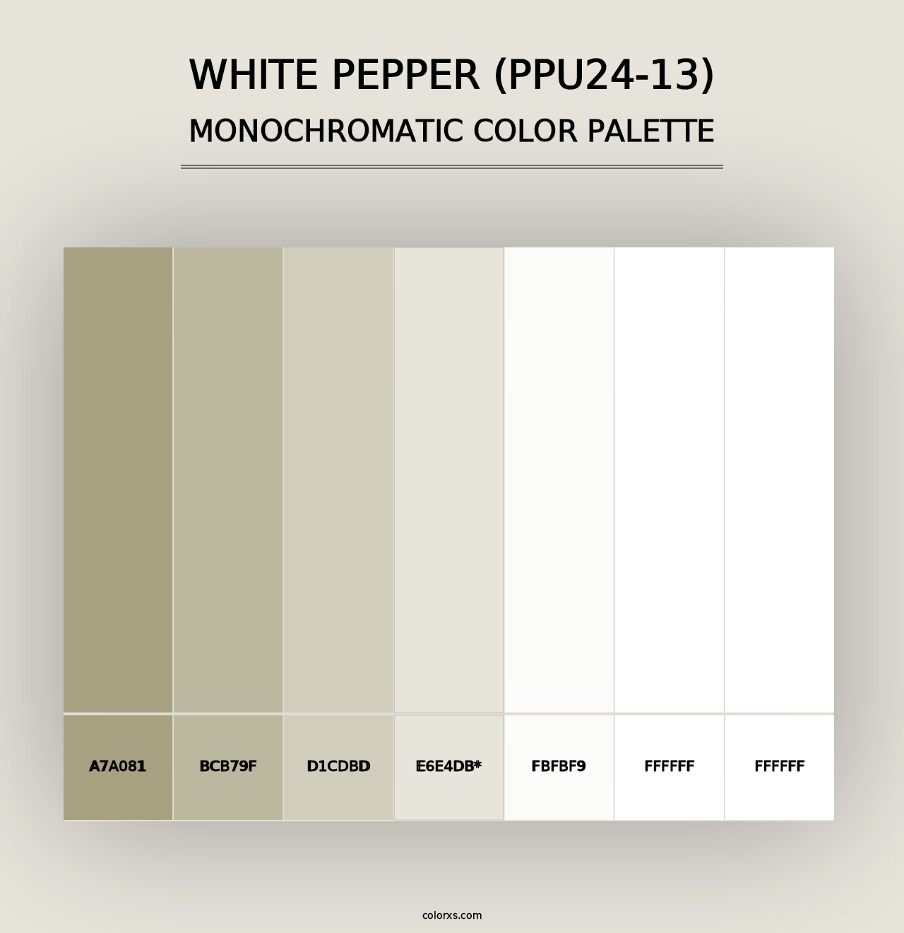 White Pepper (PPU24-13) - Monochromatic Color Palette