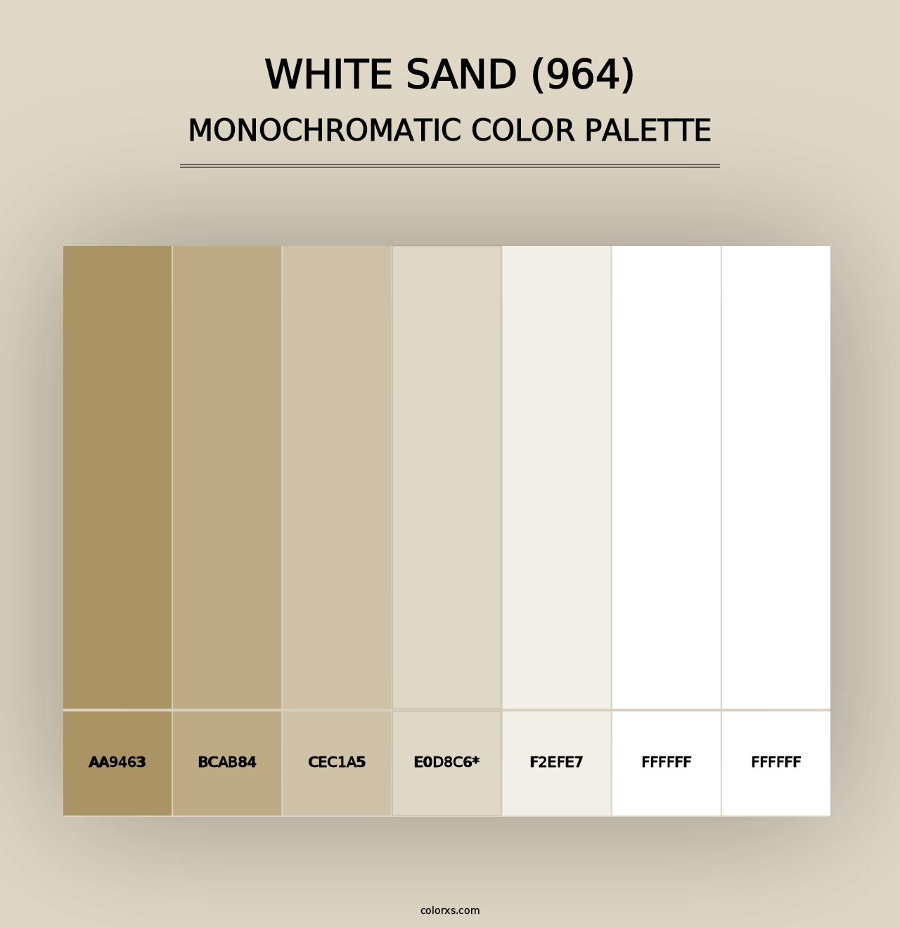 White Sand (964) - Monochromatic Color Palette