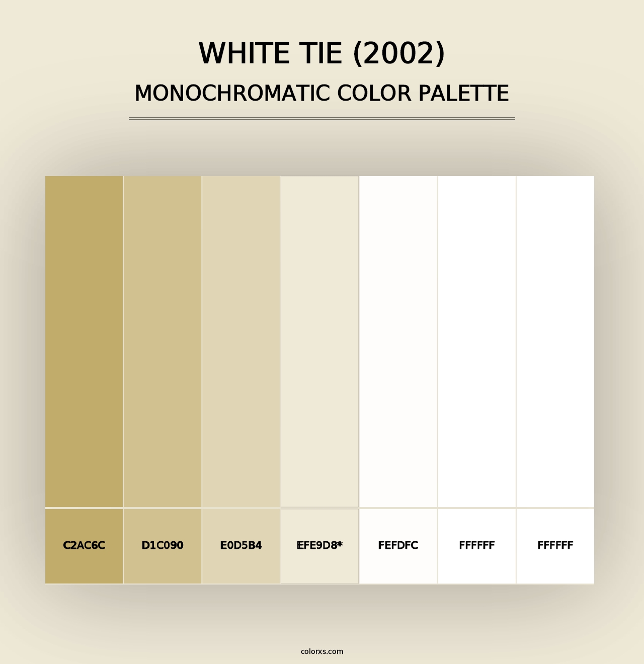 White Tie (2002) - Monochromatic Color Palette