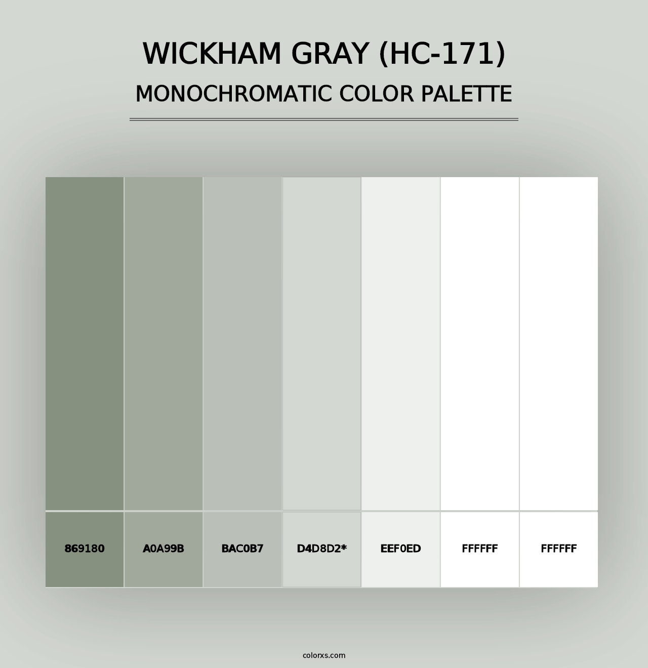 Wickham Gray (HC-171) - Monochromatic Color Palette