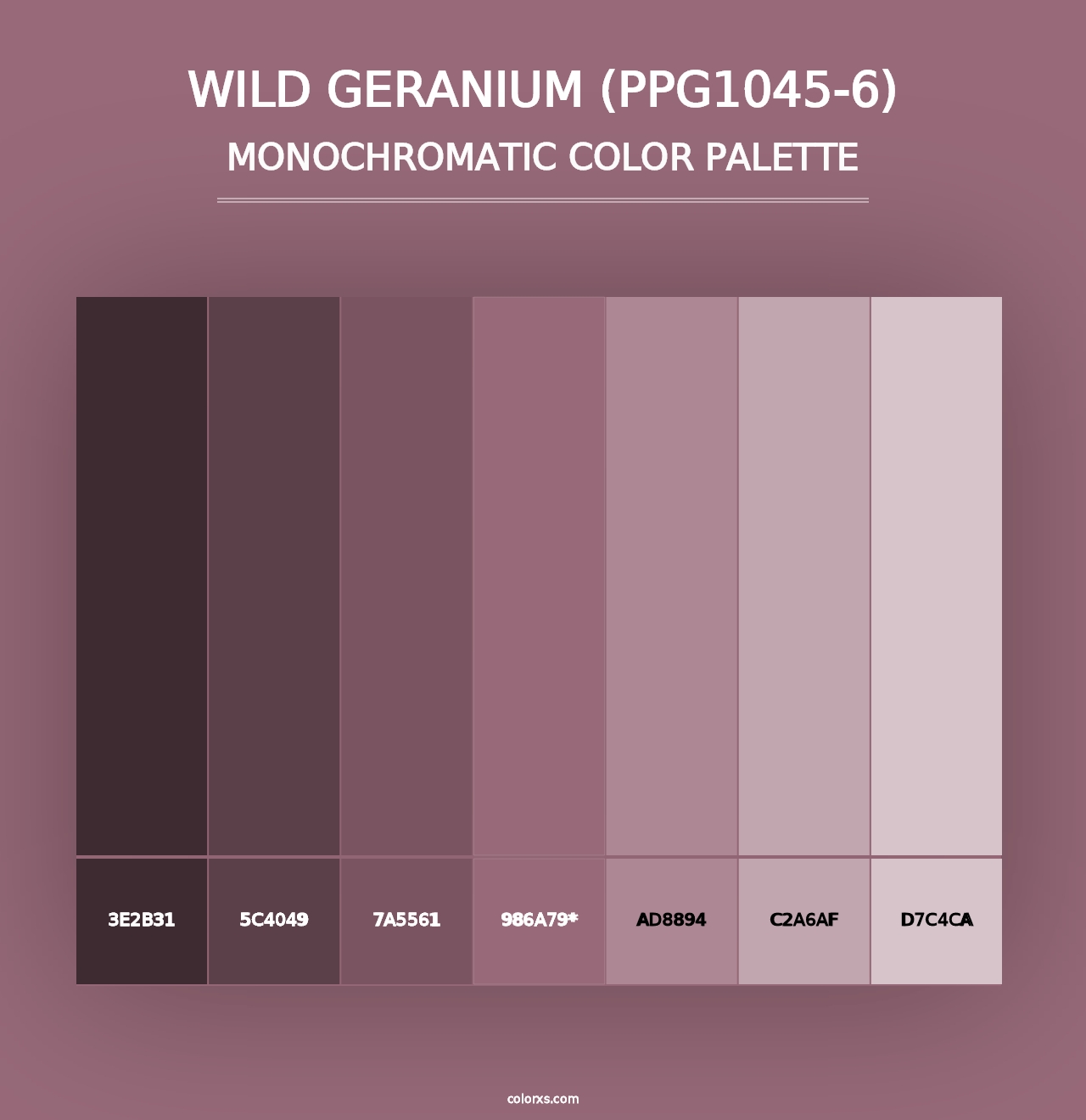 Wild Geranium (PPG1045-6) - Monochromatic Color Palette