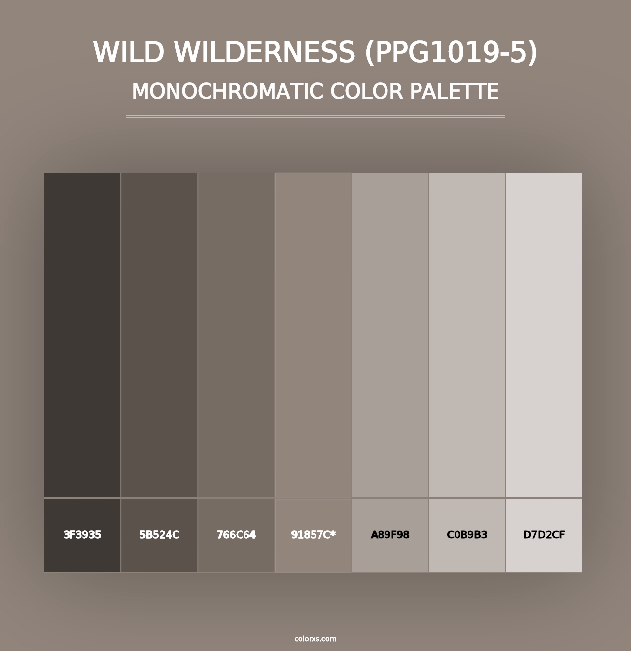 Wild Wilderness (PPG1019-5) - Monochromatic Color Palette