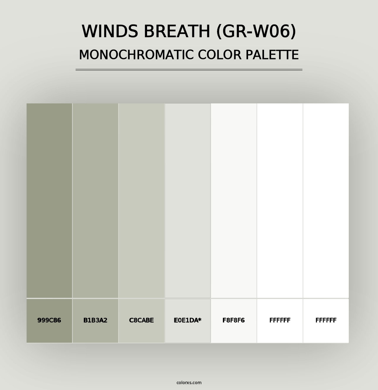 Winds Breath (GR-W06) - Monochromatic Color Palette