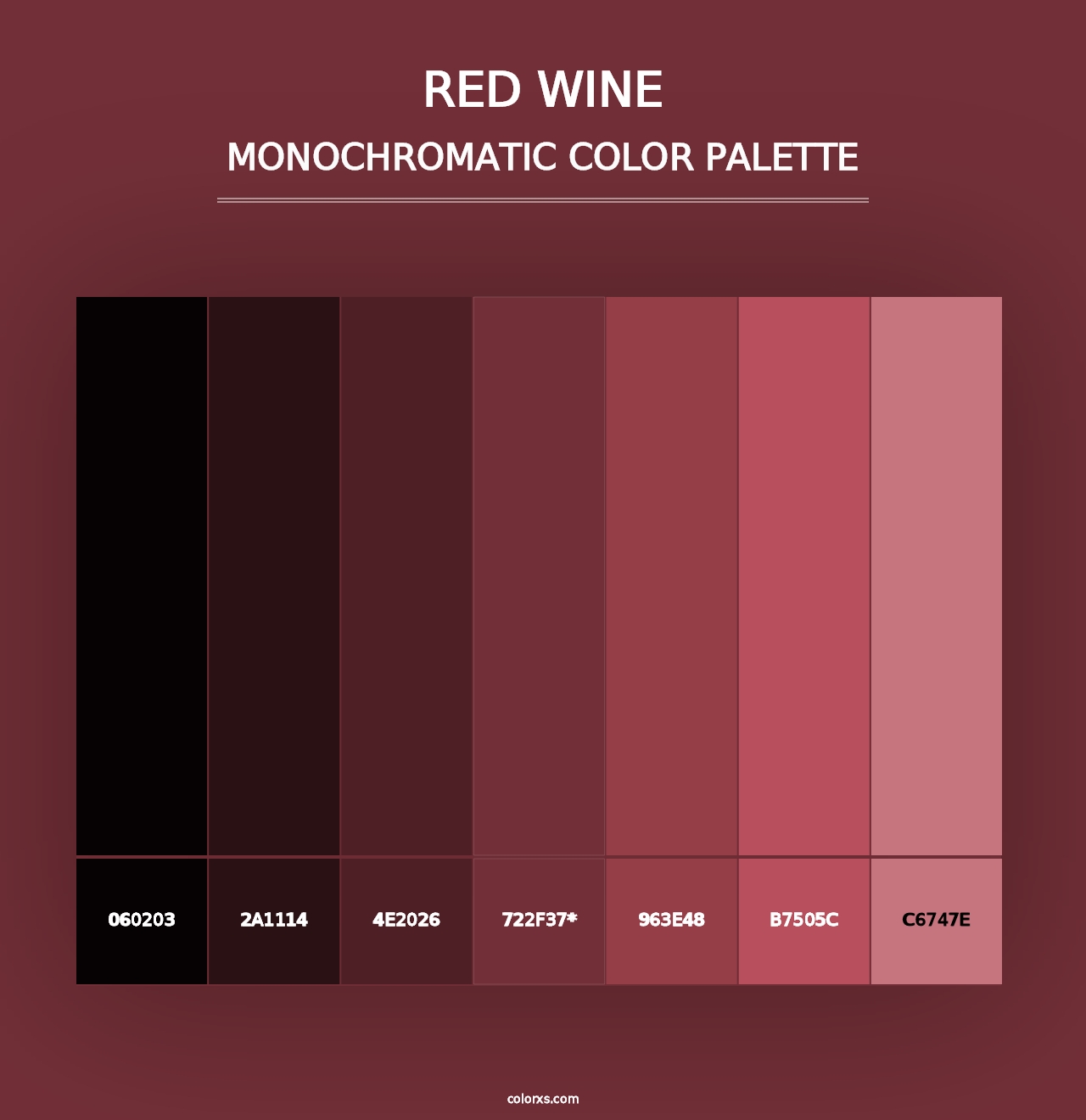 Red Wine - Monochromatic Color Palette