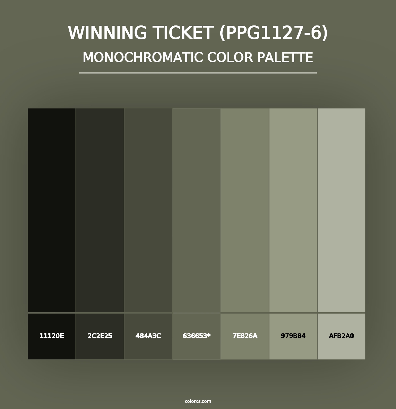 Winning Ticket (PPG1127-6) - Monochromatic Color Palette