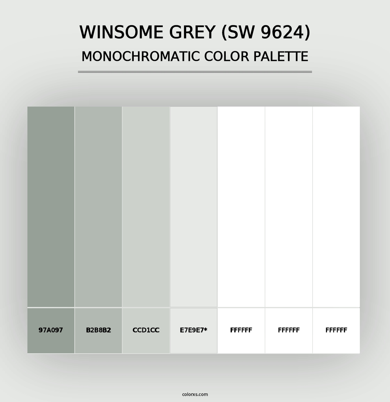 Winsome Grey (SW 9624) - Monochromatic Color Palette