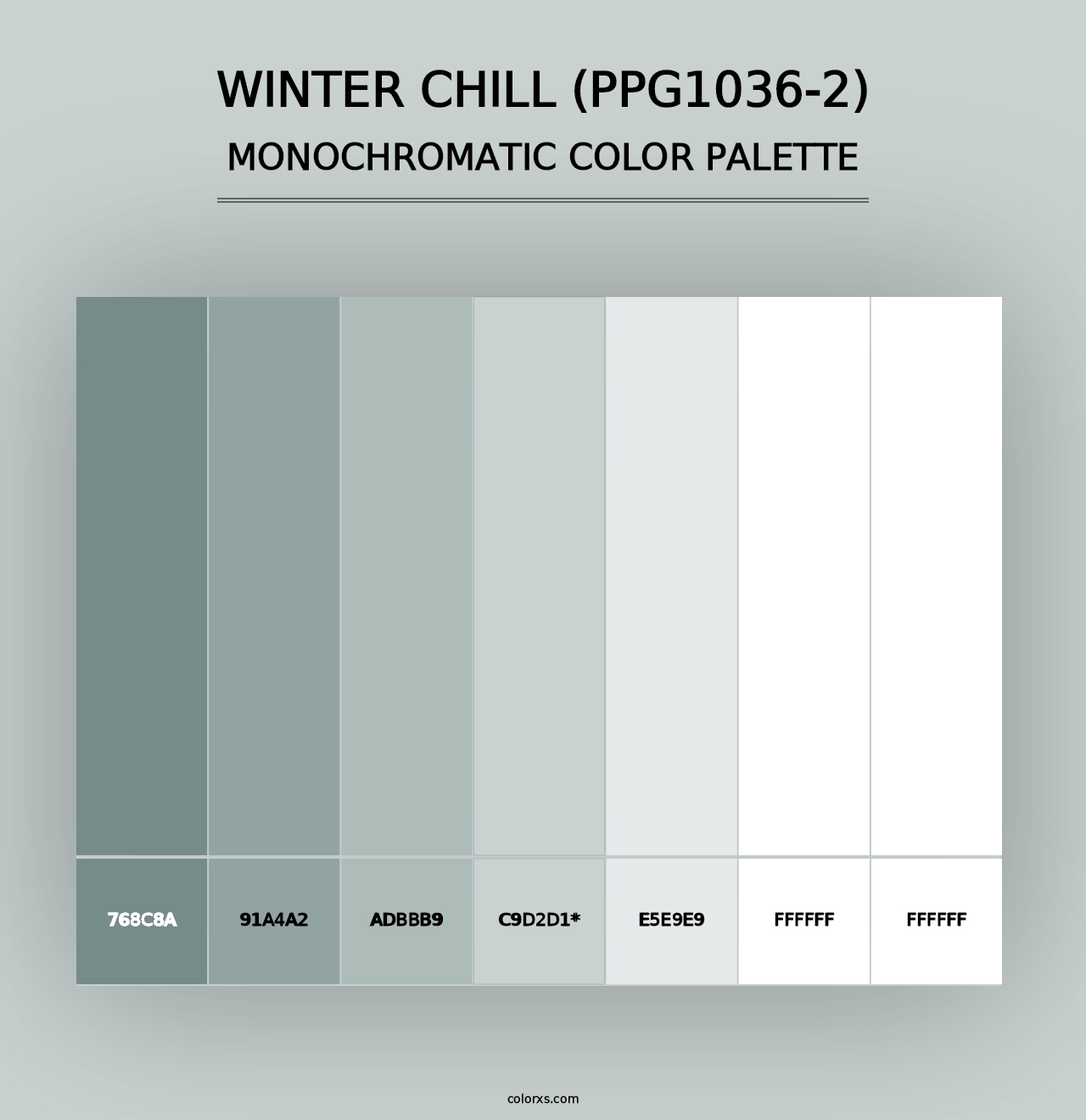 Winter Chill (PPG1036-2) - Monochromatic Color Palette