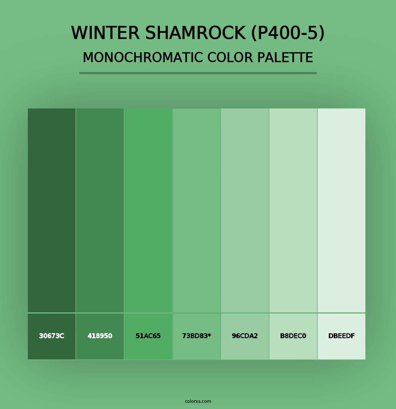 Winter Shamrock (P400-5) - Monochromatic Color Palette