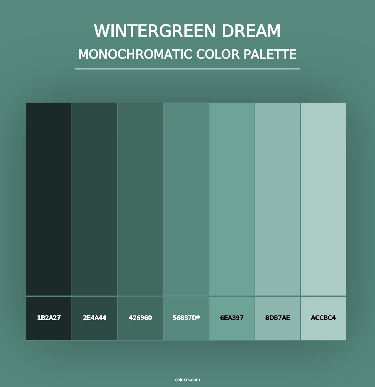 Wintergreen Dream - Monochromatic Color Palette