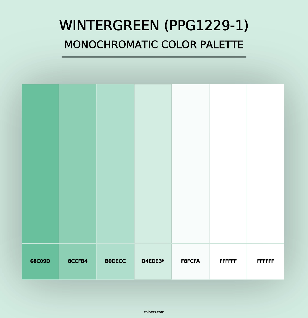 Wintergreen (PPG1229-1) - Monochromatic Color Palette